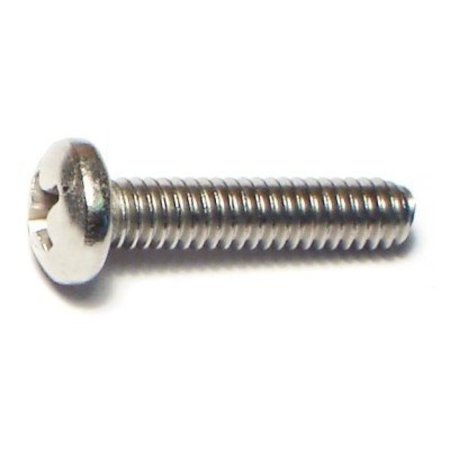 #8-32 X 3/4 In Phillips Pan Machine Screw, Plain Stainless Steel, 25 PK